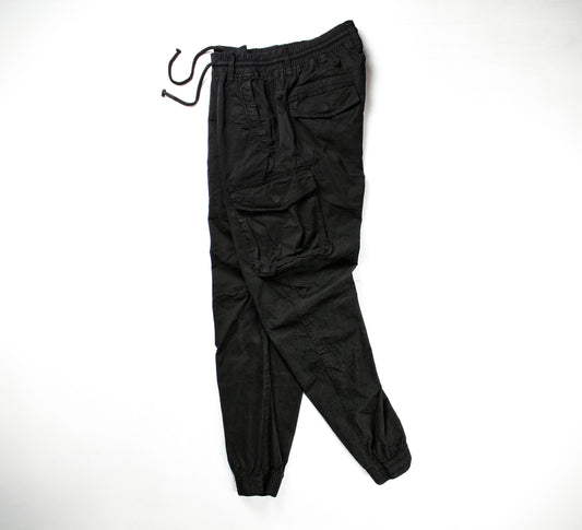 Black Cargo Jogger (Stretch)