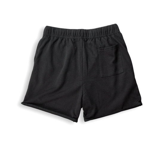 Black rolled Edge Shorts