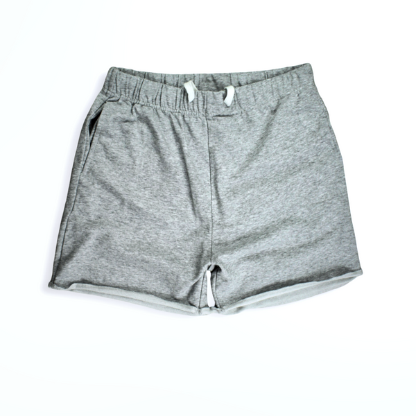 Grey rolled Edge Shorts