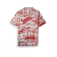 RED GRAFFITI REVERE COLLAR SHIRT