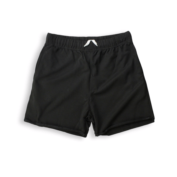 Black rolled Edge Shorts